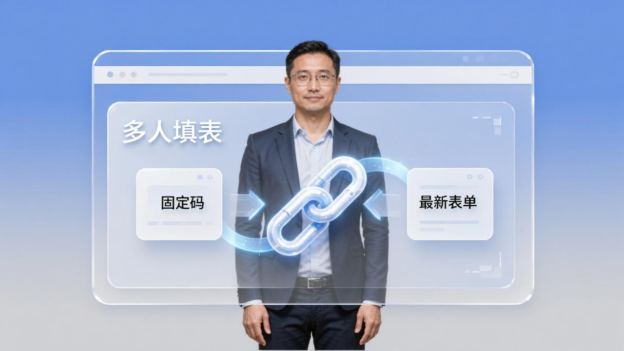 填表收集怎么设置固定入口链接？「多人填表」关联固定码，表单长期有效不失效