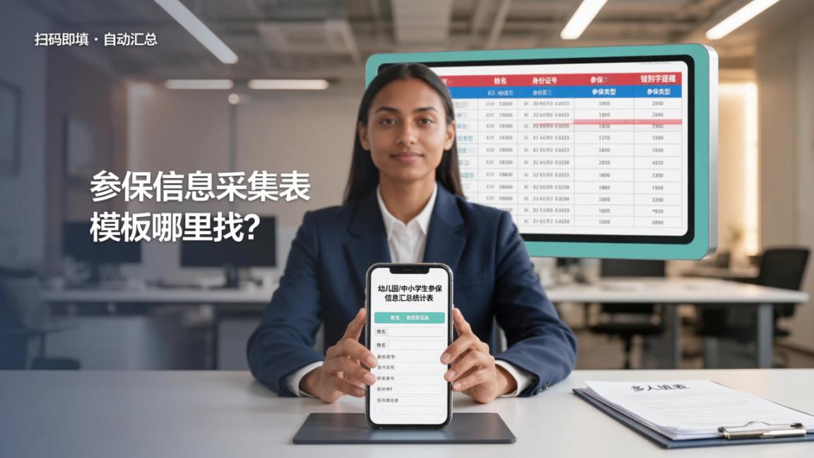 参保信息采集表模板哪里找？「多人填表」在线参保信息采集表，扫码即填自动汇总