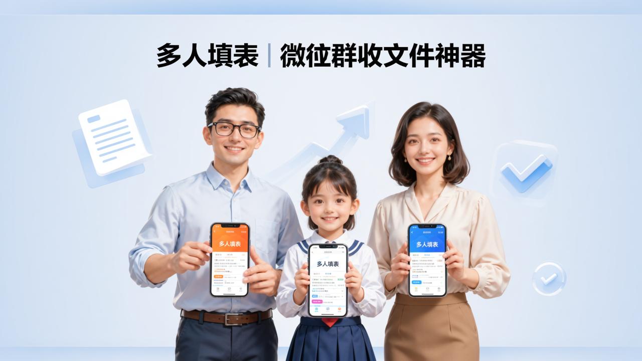 微信群收集文件小程序有哪些？「多人填表」在线收文件工具，扫码即传自动汇总
