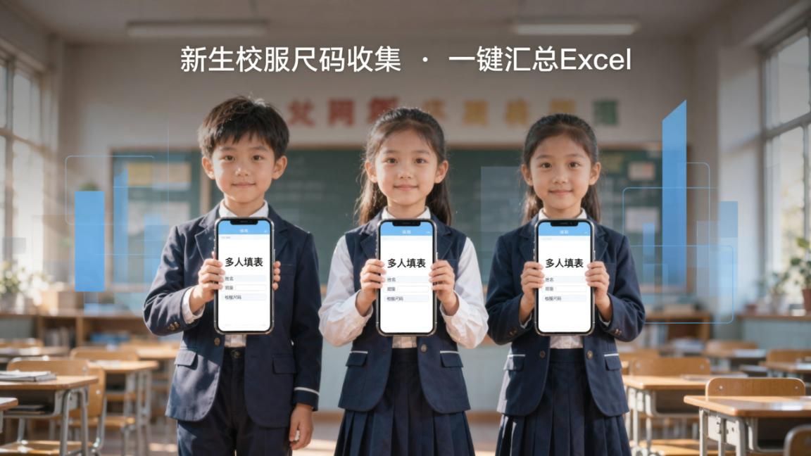 新生校服尺码要收集？多人填表，扫码填写一键汇总Excel