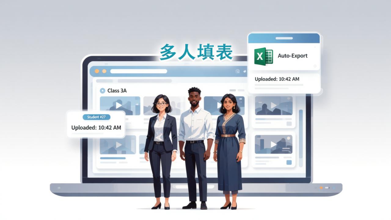 收集视频作业用什么小程序？「多人填表」在线收视频，扫码即传自动汇总