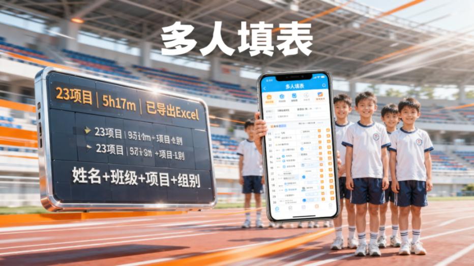 一场校运会23个项目报名，半天收齐还能直接排赛程：多人填表，扫码选项目，一键导出Excel